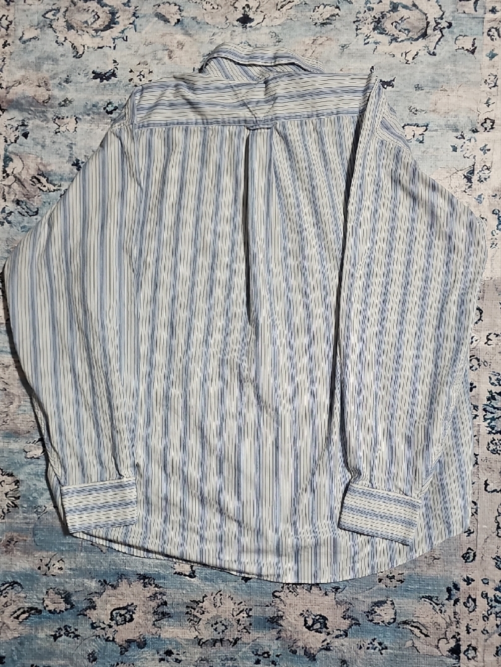 Tommy Hilfiger Mens XXL Blue White Striped Lifetime Collar Button Down Shirt 18 - Picture 3 of 3